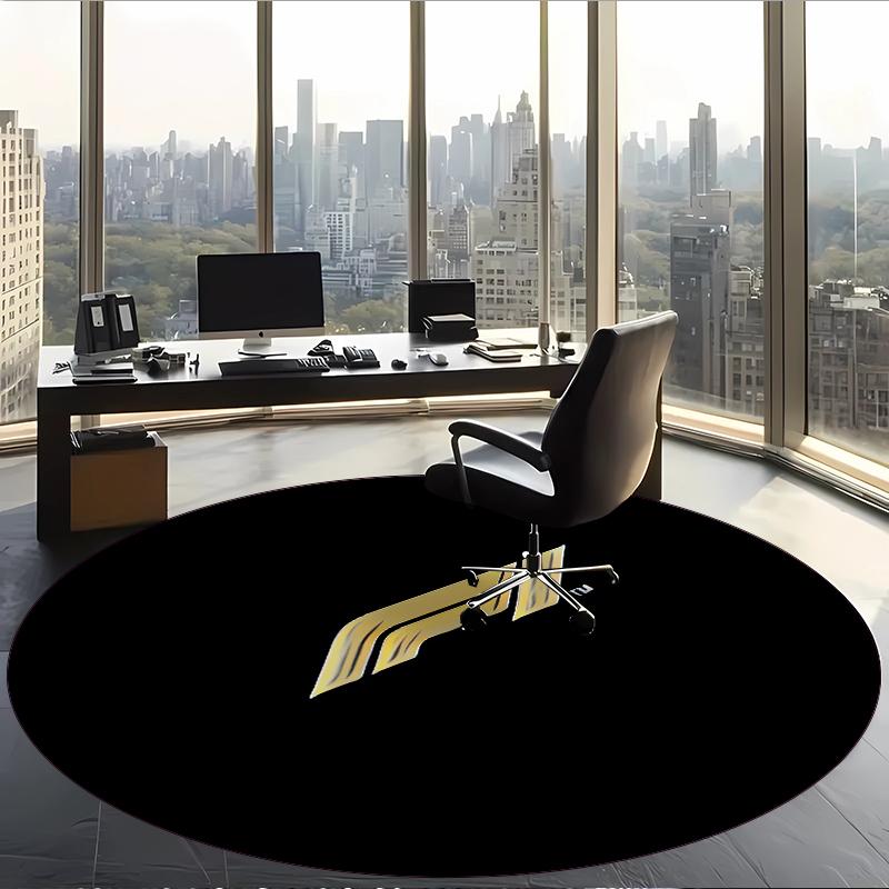 Formula 1 (1) Round Office Rug Decorative Floor Rug for Office Bedroom Living Room and Home Space