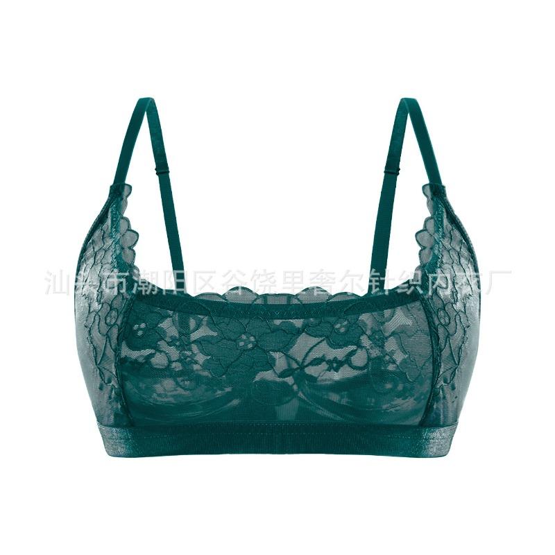 Women S Sexy Lace Wireless Push Up Bra Three Quarter Cup Thin Mold Cup Lingerie