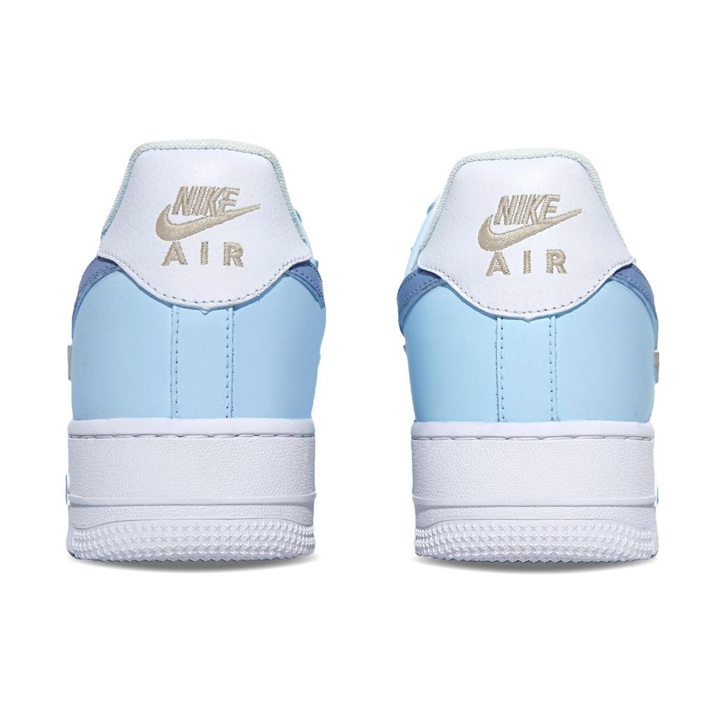 Nike Air Force 1 Abrasion Resistant Low Top Skateboard Shoes Women's Light Blue FV3654-111(Team252-)