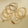 IF ME 7 Sets CCB Golden Crystal Rice Bead Bracelets Set Fashion Elegant Women Jewelry Party Accessories