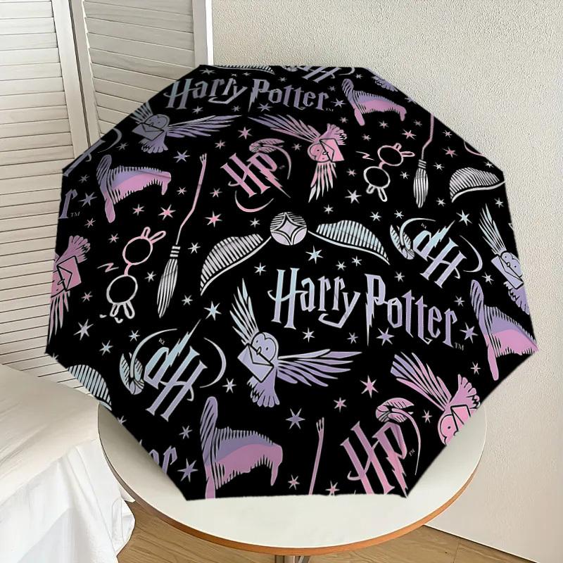 1PC Harry Potter Broomstick Umbrella-8-Rib Reinforced, Automatic Open, Lightweight & Durable, Cute Fashion Accessory for Outdoor, D2677