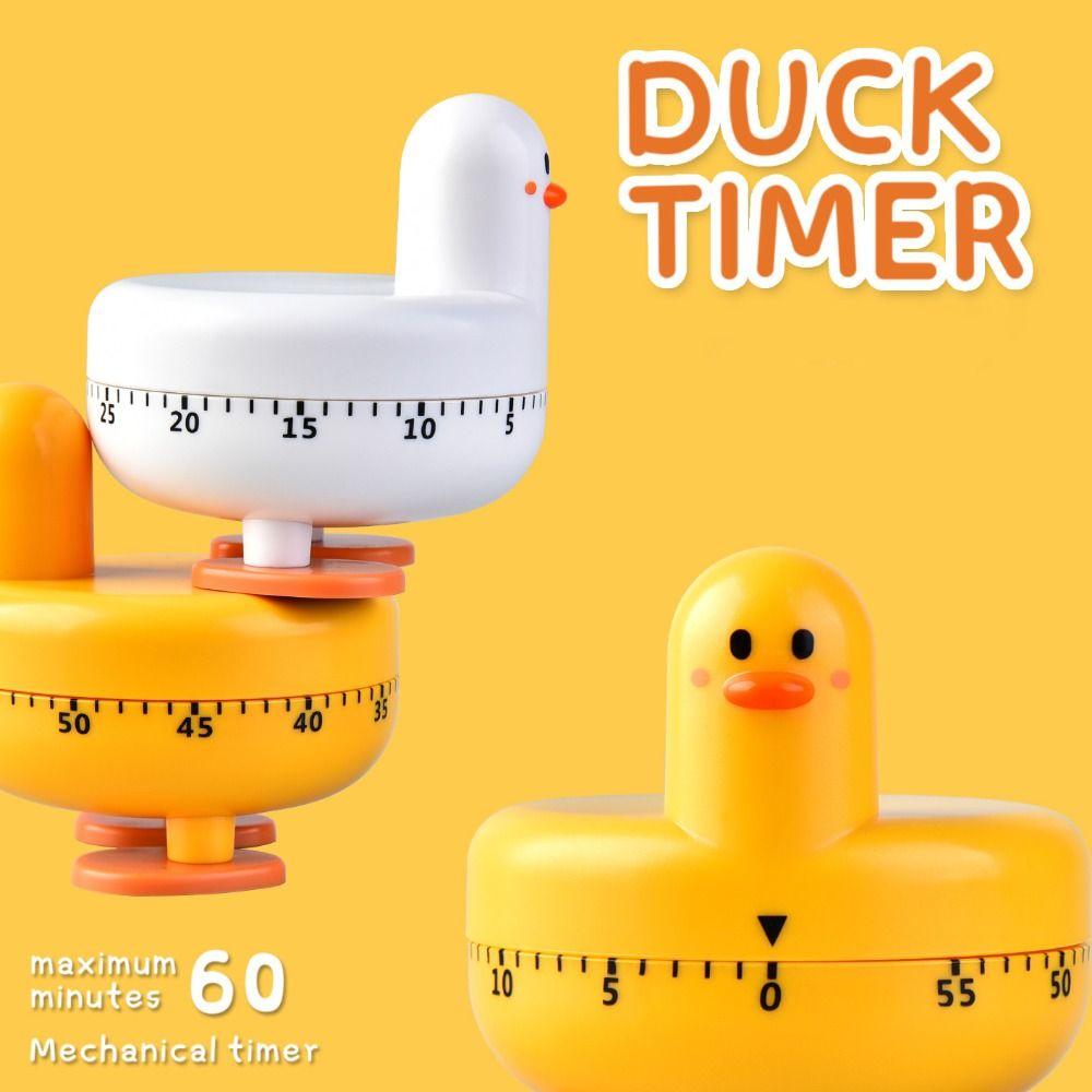 Duck Shaped Kitchen Timer No Battery Beauty Time Tool Mechanical Alarm Skincare Beauty Care