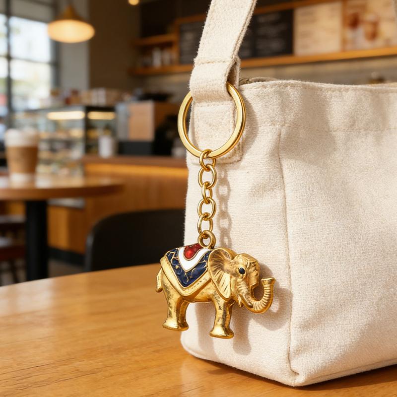 Vintage Elephant Keychain Creative Cute Animal Bag Car Key Ring For Men Women Gift