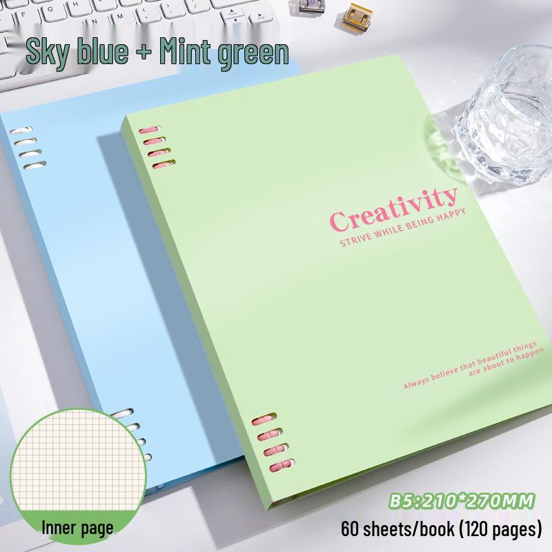 Morandi Color-Blocked B5 Notebook: Vibrant Design, Thick Pages, Versatile for Students