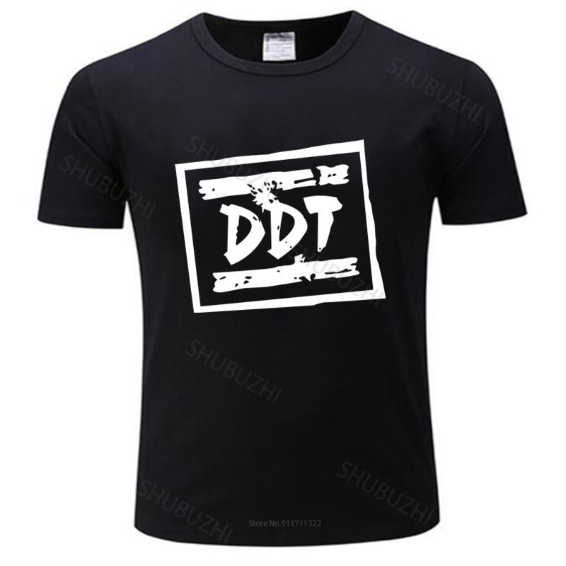 New T Shirt Black Tops for Men DDT Tee Russian Band Logo Merchandise Men T Shirt Summer Teeshirt Plus Size Drop Shipping S разноцветный