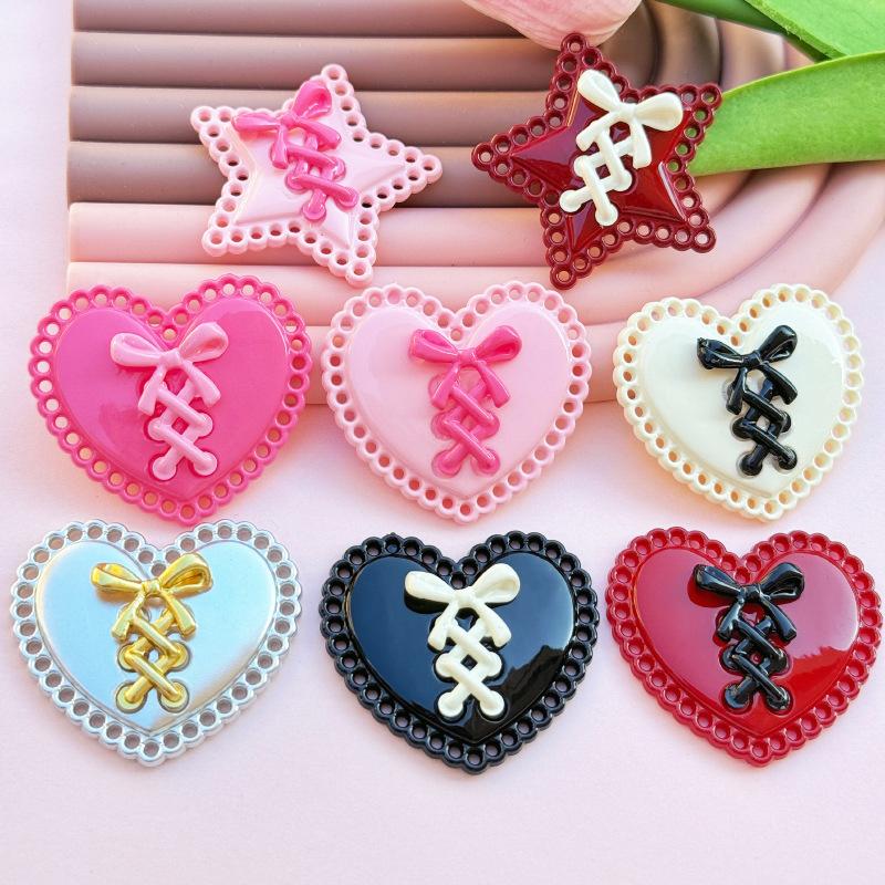 1PC Keychain Initial Pendant For Bags Backpacks Key Accessory Bowknot Creative Plastic Portable Heart Gift Colourful Lightweight