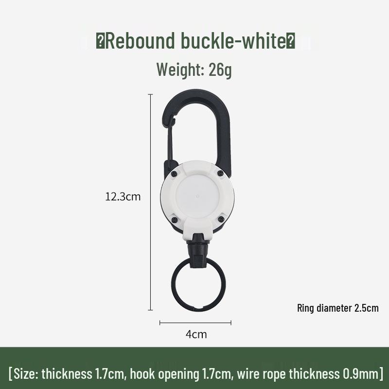 Outdoor Camping Tactical Easy-Pull Telescopic Keychain with Multi-Function Rebound Anti-Lost Wire Rope.