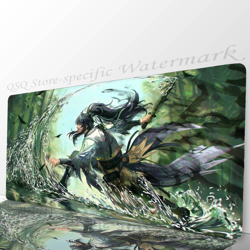 Qiuyuan Anime W-wuthering Waves Tappetino per Mouse Antiscivolo Adatto per Computer da Ufficio Laptop Tappetini da Scrivania per E-sport Tastiera XXL