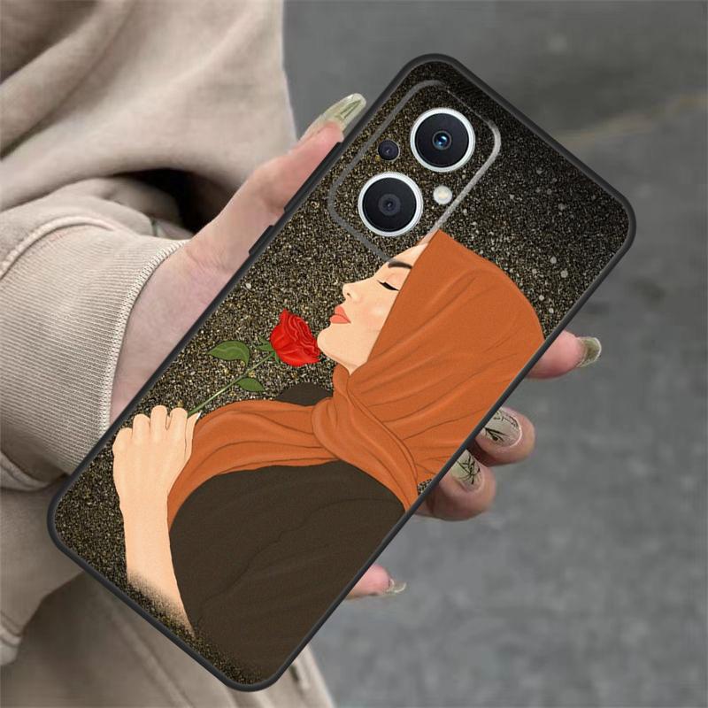 Muslim Islamic Arabic Hijab Girl Case For OPPO Reno 7 8 Lite 10 11 12 13 14 Pro 8T 12F 13F 14F OPPO Find X8 X6 X9 Pro Cover