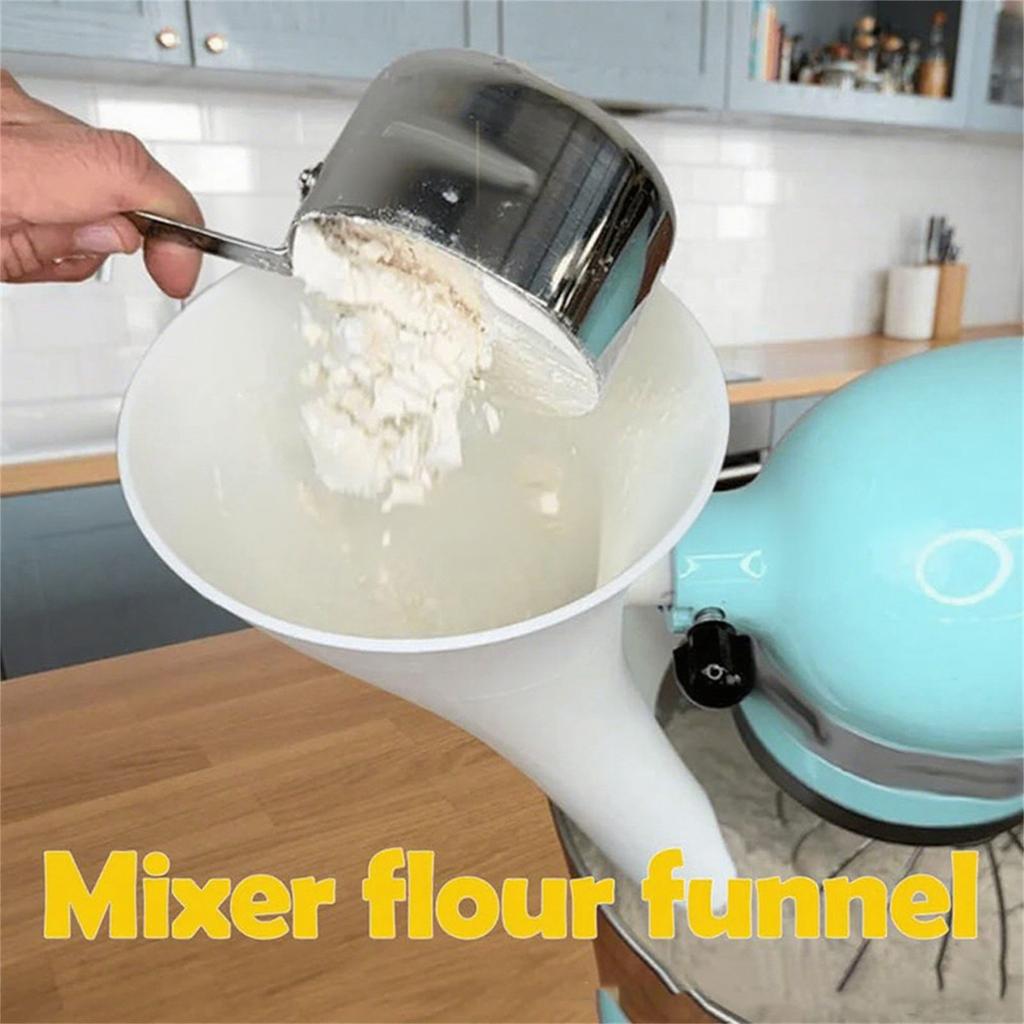 Spill Proof Flour Funnel For Stand Mixer Effortlessly Dry Liquid Ingredients Transfer Pouring No Mess Baking Accessory