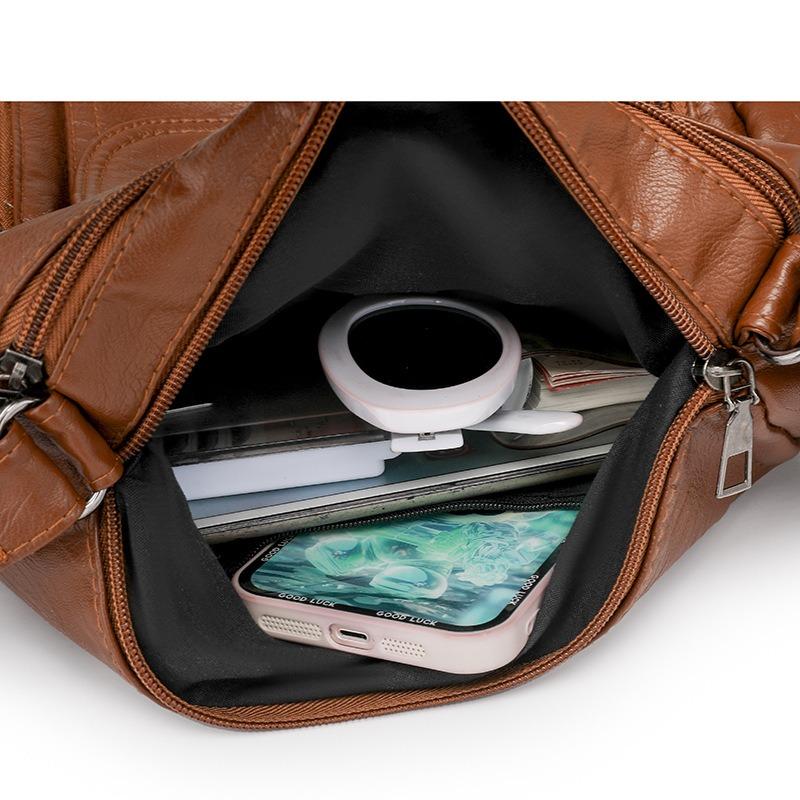 Fashion shoulder bag new women's practical washing simple messenger women's bag multi-layer backpack bag
