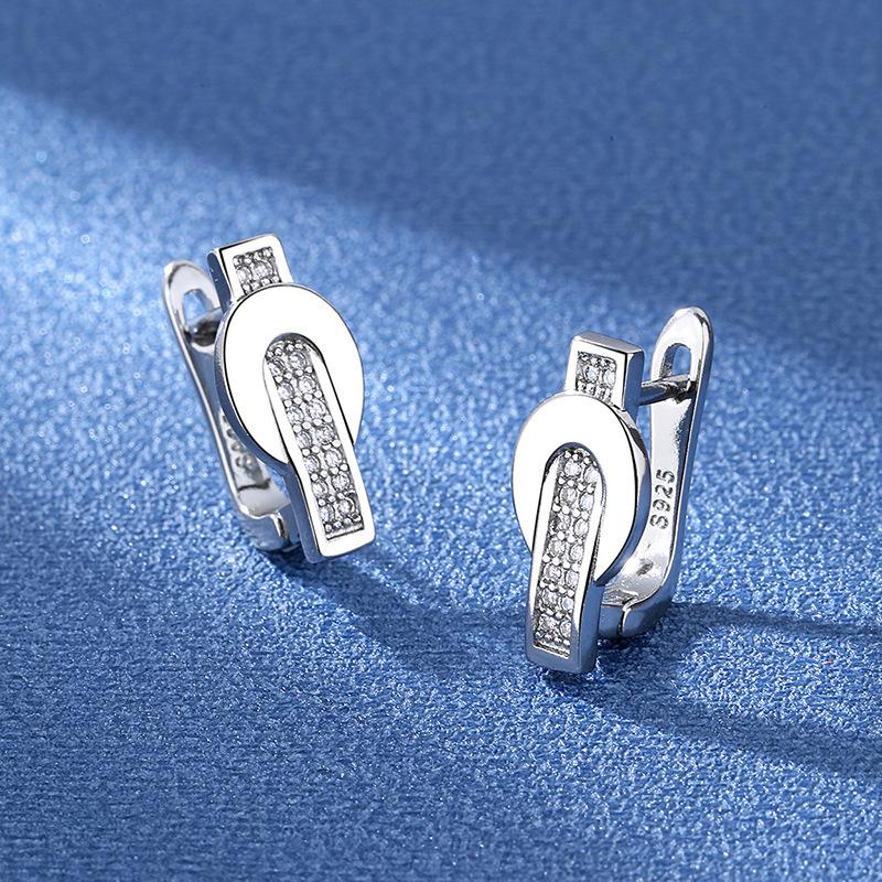 925 Sterling Silver Jewelry Women Cute Tiny Clear Crystal CZ Stud Earrings Gift for Girls Teens Lady New