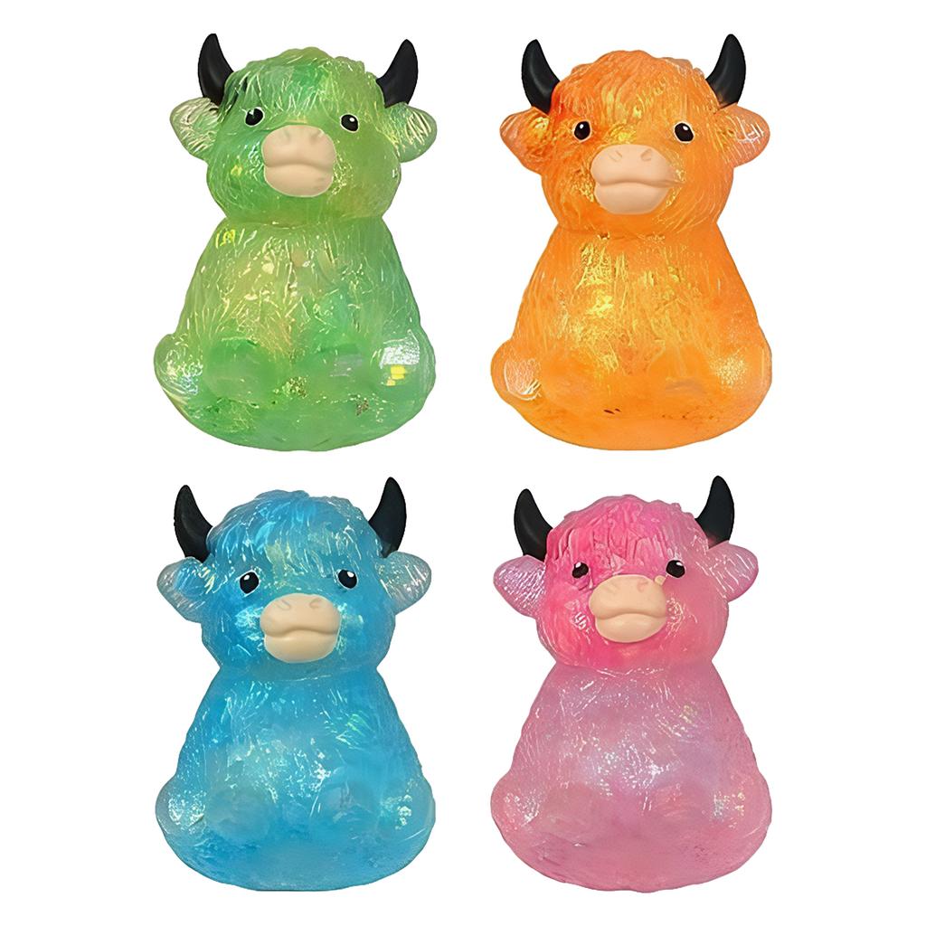 Highland Cow Slow Rising Sensory Fidget Toy Cute Animal Portable Squeeze Ball Easter Basket Stuffers Party Favors for Adults