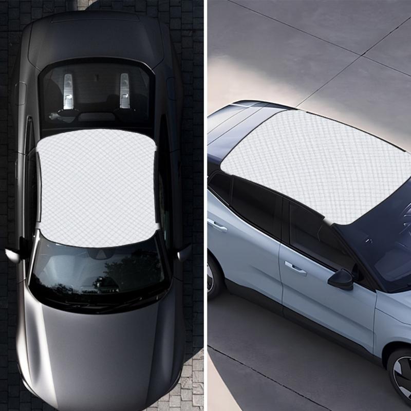 Reflective Car Windshield Cover Quilted Silver Panel for Outdoor Parking Sun Shade Snow Ice and Debris Defense