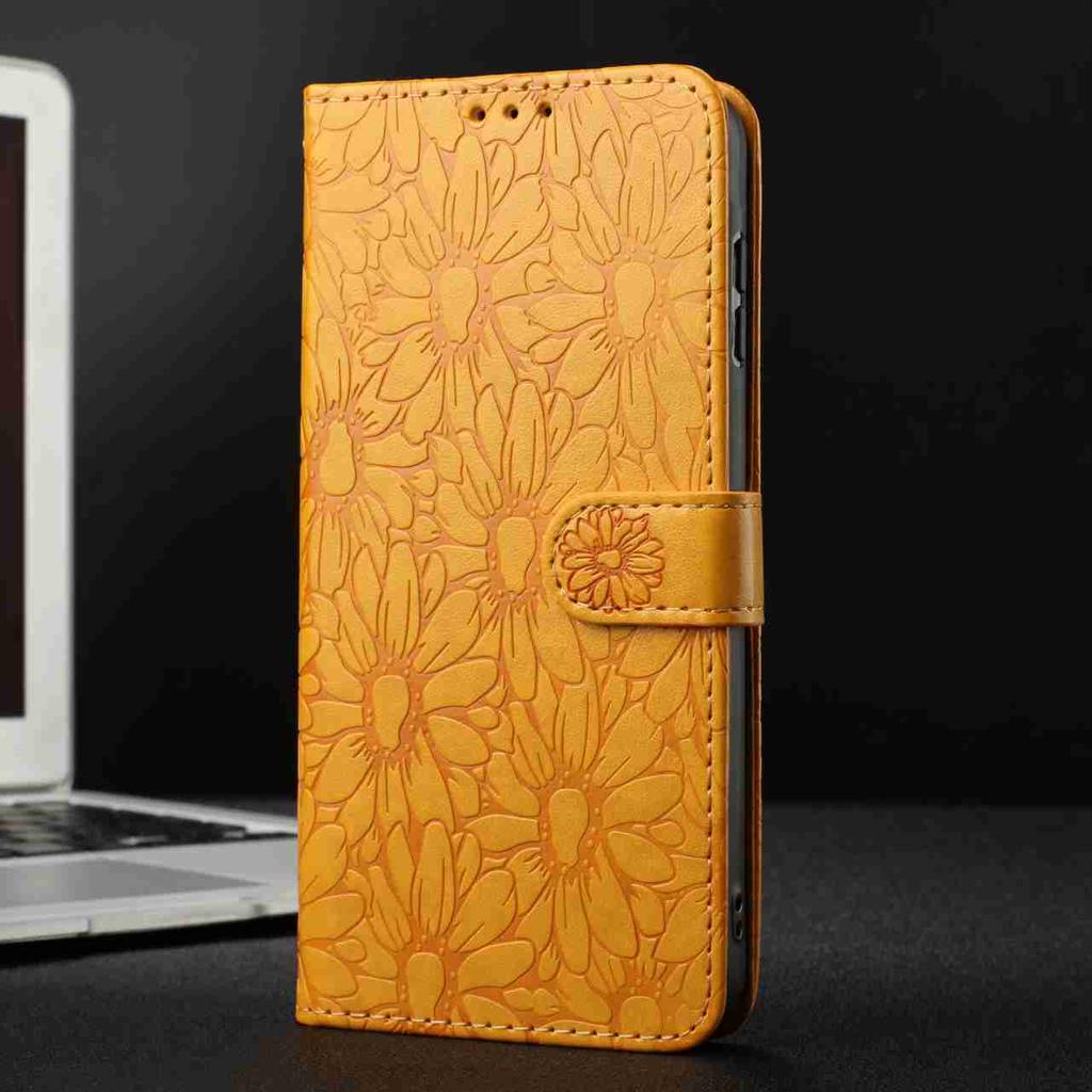 10-Color Daisy Embossed Flip Card Case for Google Pixel 6,Pixel 7,Pixel 8,Pixel 9,Pixel 10 series...