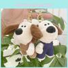 Chaveiro de Cachorro de Pelúcia de Desenho Animado Fofo com Macacão 12cm de Altura Perfeito Para Bolsas e Mochilas