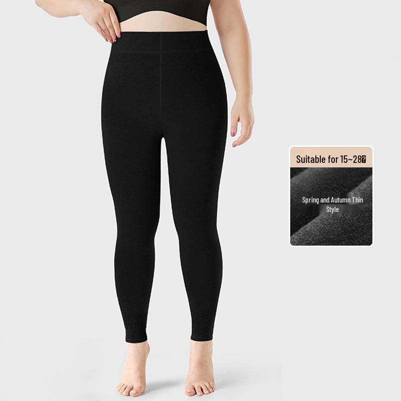 Plus Size Seamless Autumn/Winter Velvet Lined Tights for Women - Warm, Slimming Cotton Wool Base Layer Pants