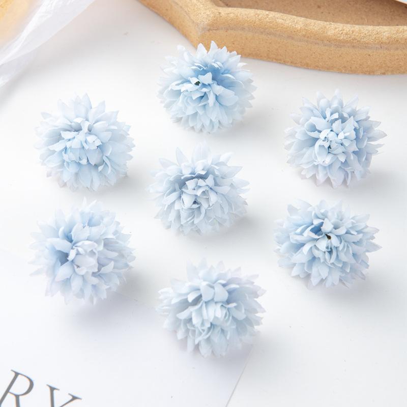 10Pcs/Set 4Cm Silk Carnation Artificial Flowers Scrapbook Bridal Accessories Wedding Rose Arch Festival Wreaths Home Room Decor