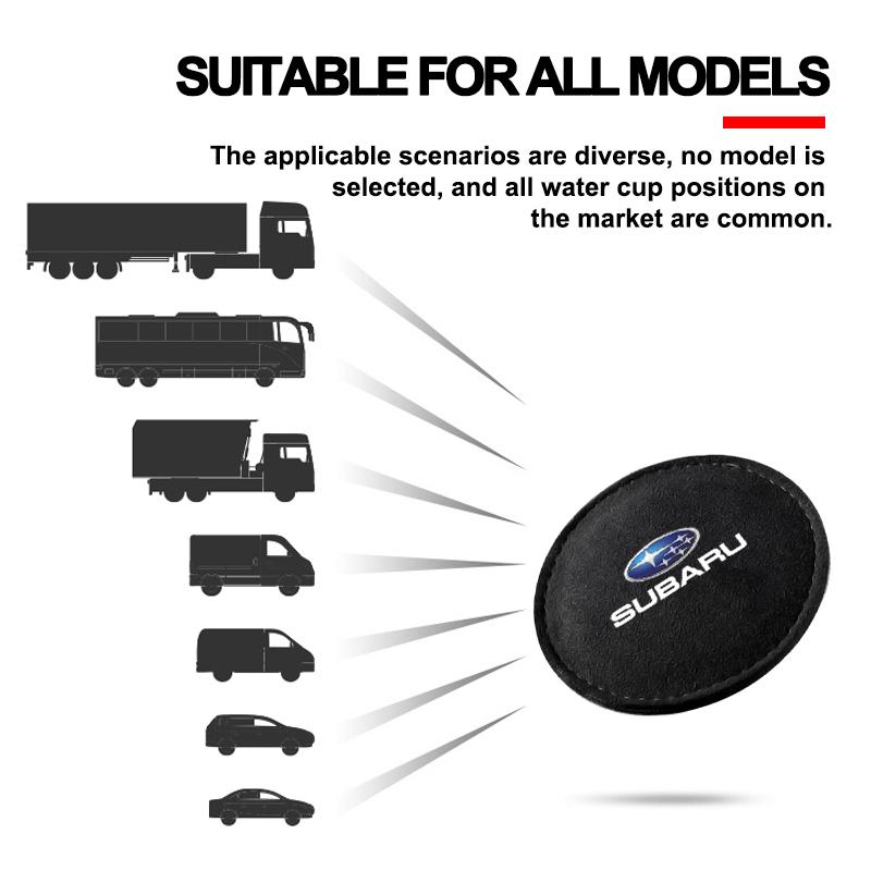 Podkładka do uchwytu na kubek samochodowy Skórzana nakładka na slot Antypoślizgowa podstawka Mata Emblemat Dla Subaru STI BRZ Impreza Forester Legacy Outback Levorg Tribeca