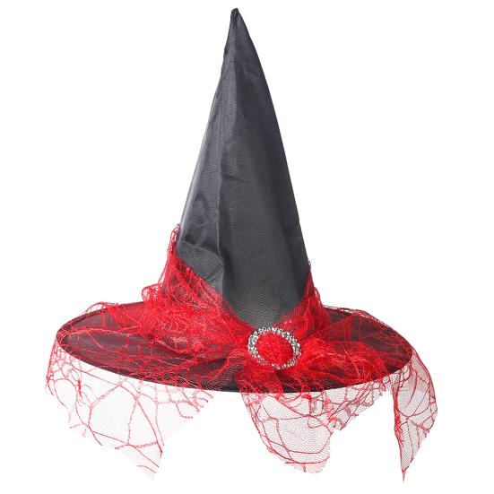 Mystischer Zauberer Requisite Gotischer Hexenhut für Damen 15 Zoll Cosplay Halloween Accessoires Kostümparty Maskenball Karneval Bühnenauftritt