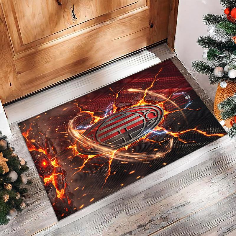 AC Milan Printed Flannel Area Rug Non Slip Soft Polyester Floor Carpet Indoor Decor Mat for Bedroom Living Room Sofa Game Room Home Decoration