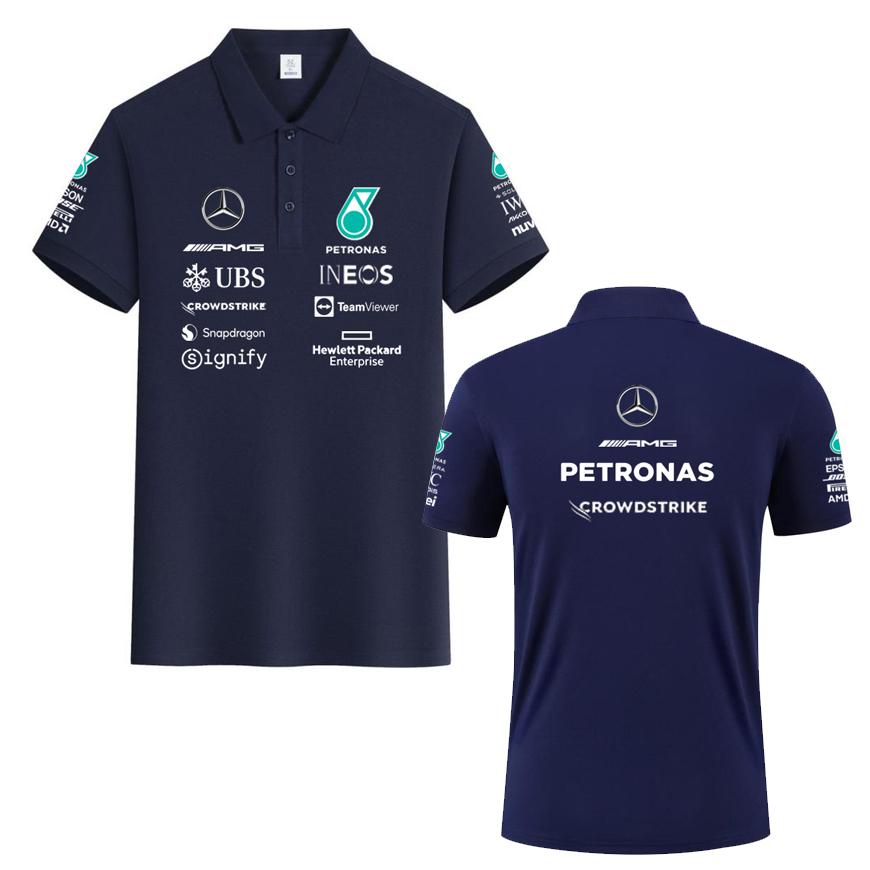 Red Bull F1 Racing Suit Hamilton George Russell Team Uniform Pure Cotton Polo Shirt