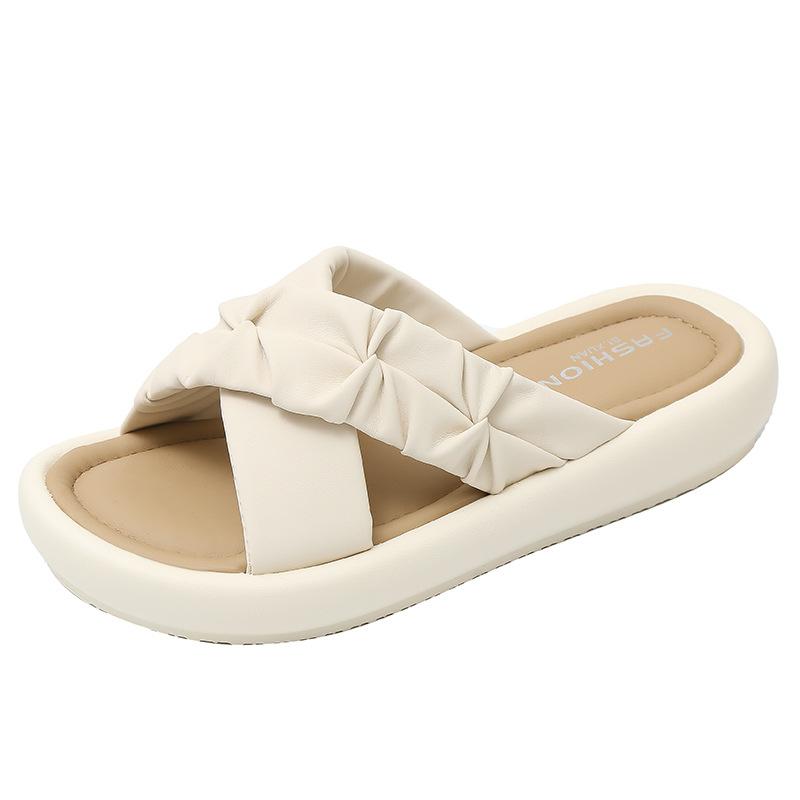 Stepping on shit soft-soled slippers for women's summer outer wear 2025 new non-slip, wear-resistant and versatile casual wheat ear cool slippers