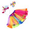 Children Colorful Skirt Cute Cartoon Costume Set Girl Ballet Skirt with Hair Clip Headband Colorful Free Size