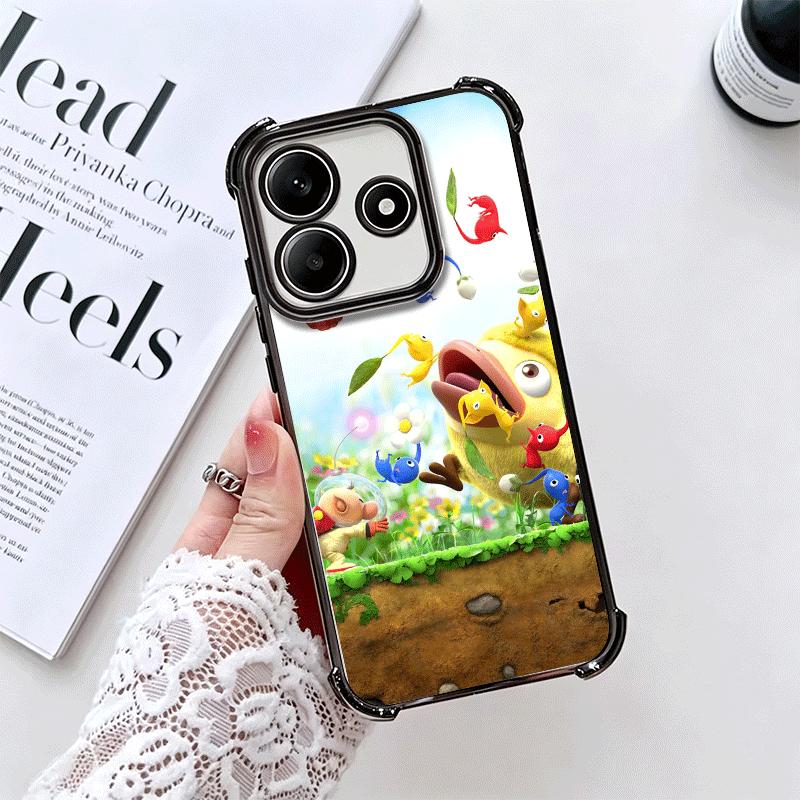 P-Pikmins Cute Game Soft Phone Case For Xiaomi Redmi Note 14 15 Pro Plus 13 12 11S 11T 5G 10 9S 9 Plating Anti-Fall Fundas