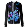 Women's Casual Fashion Printed Long Sleeve Pullover Hoodies Zipper Sweatshirts Coat