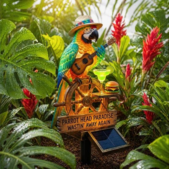 Solar Parrot Garden Light LED Solar Powered Tropical Bird Pathway Light Outdoor Waterproof