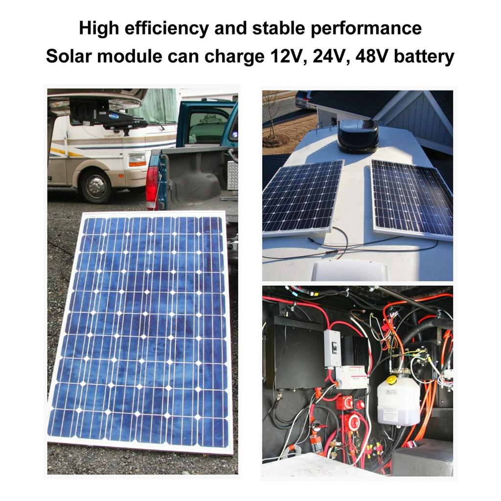 Solar Panel with Controller Monocrystalline 250W Dual USB Port Charging 12V 24V 48V High Conversion 