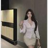Chic V-neck White Shirt for Women: Slim Fit, French JK Style, Perfect for Early Autumn