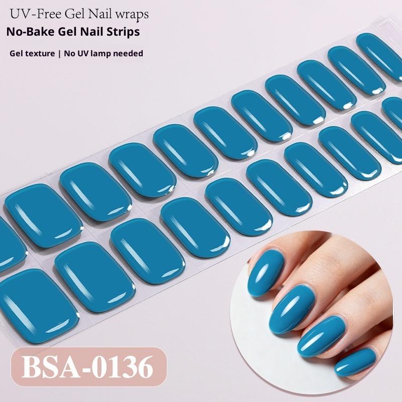 Europäischer und Amerikanischer Stil Einfarbige Nagelsticker UV-freie Gel-Nagelfolien Kein Backen Gel-Nagelsticker