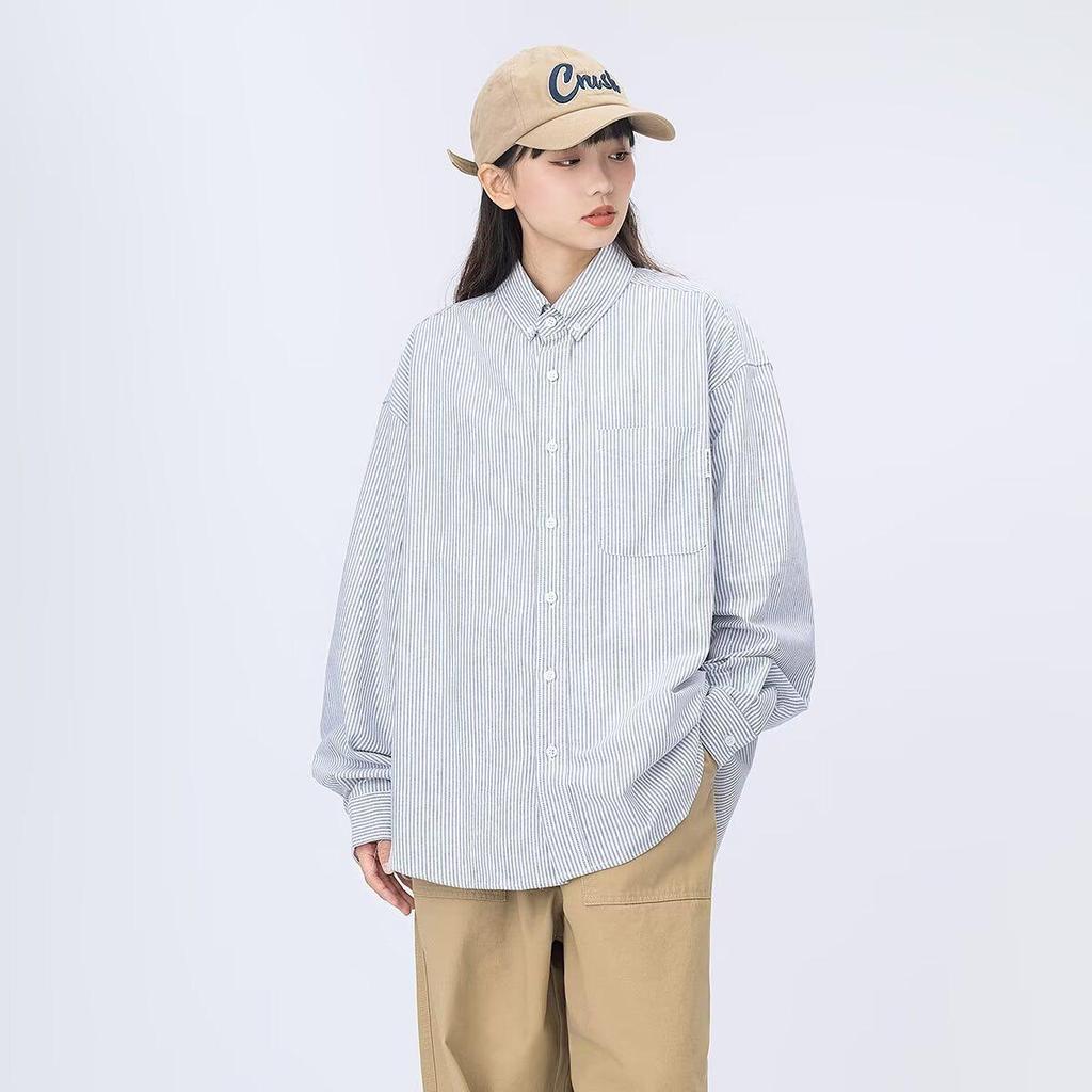 Women's Korean Style Striped Long-Sleeve Shirt Jacket - New Spring Casual Outerwear
