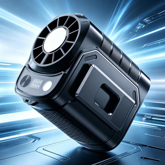 Ice Cooling Waist Clip Fan Portable High-Speed Mini Fan for Outdoor Travel Hands-Free Rechargeable Clip-on Fan for Camping Hiking Hot Weather