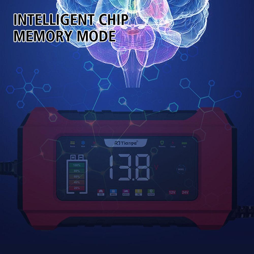 LCD Display Smart Charger Full Automatic Car Battery Charger 12V 6A Intelligent Fast Power Charging Car Auto Accessories