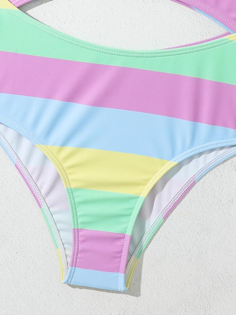 Children's Cute Striped One-Piece Swimsuit for Girls