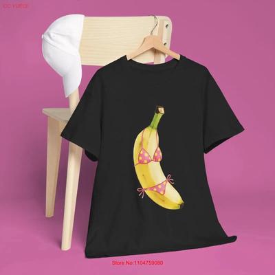 Humorous Banana Bikini T Shirt Summer Top For Pool Parties Her Vintage Washed Streetwear Stylish Soft Versatile Comfortable