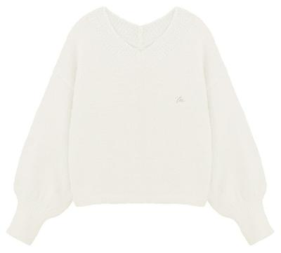 Zwei Hatch Flauschiges Langarm-Loungewear-Oberteil mit gerippten Bündchen für Wärme und ein perfektes weihnachtliches, stilvolles und r243 Elfenbein Damen V-Ausschnitt Wärme. Geschenk.