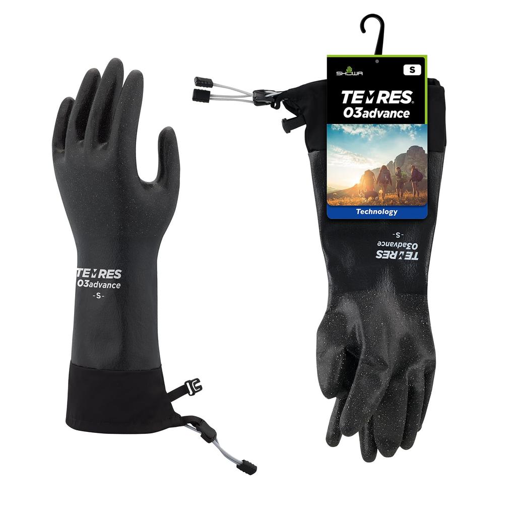 Showaglove TEMRES 03advance Rain Gloves Size Waterproof gloves without thermal Features a cuff and (Outdoor, Breathable, Waterproof) S, Black. liner.