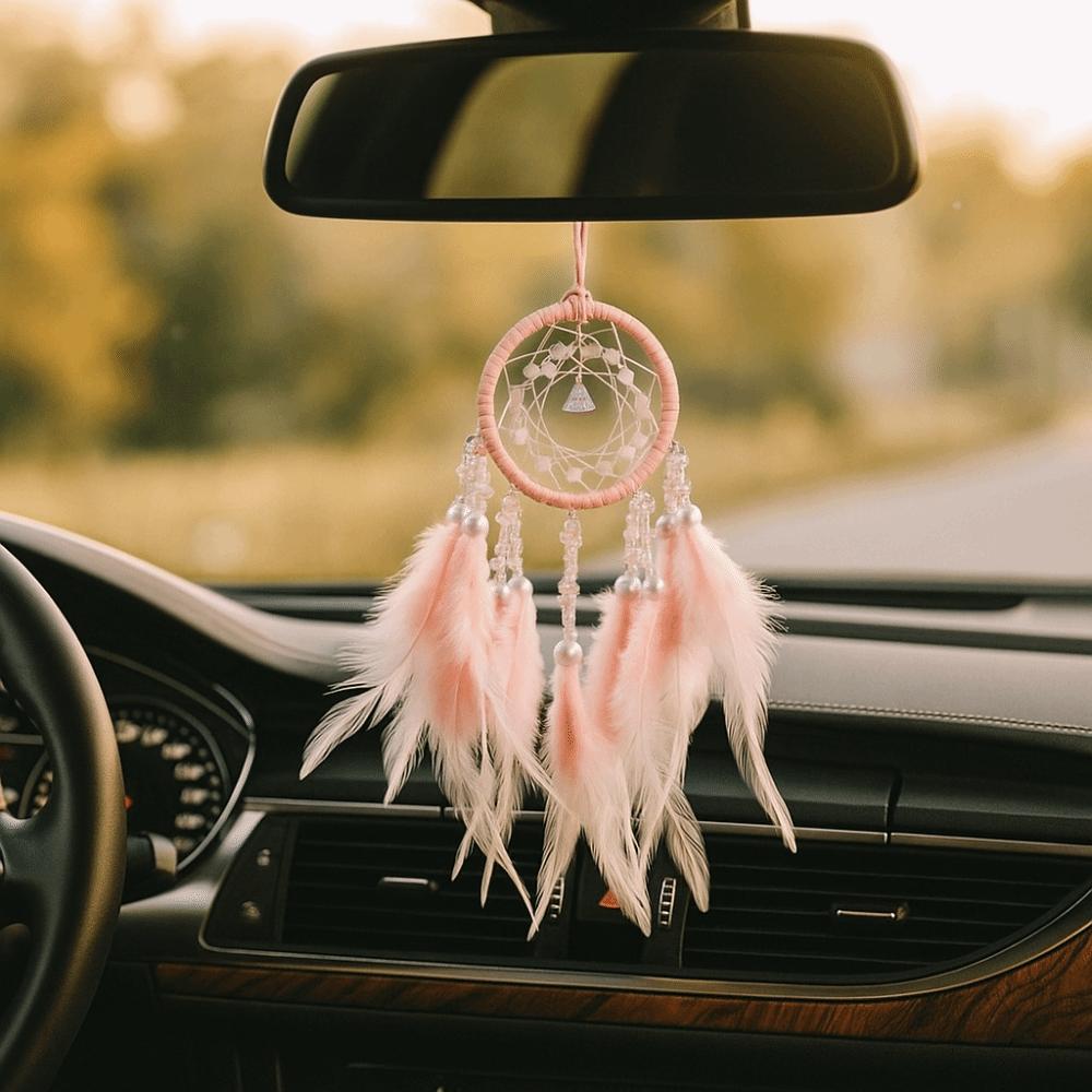 Handmade Dream Catcher Car Pendant Delicate Tassel Feather Dream Catcher Mirror Decoration