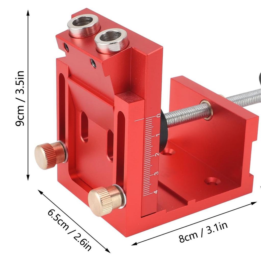 Inclined Hole Drilling Positioner, Adjustable Pocket Hole Jig Kit, 15 Degrees  Angle Aluminum Alloy Woodworking