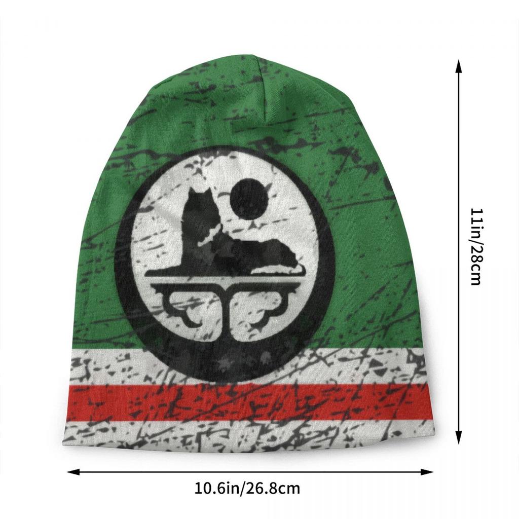 Ichkeria Tschetschenien-Flagge, Motorhaube, modische Strickmütze für Damen, Unisex, Winter, warme Skullies, Beanies Caps