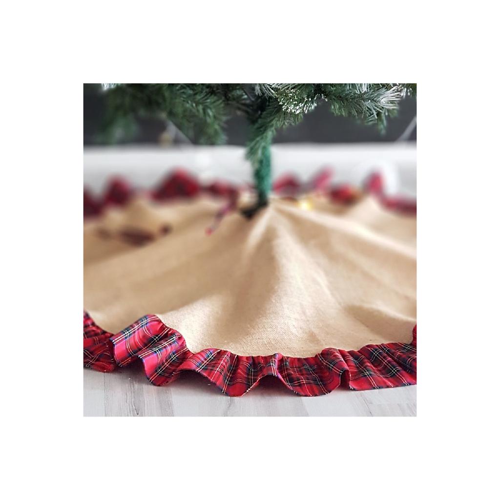 Christmas Pine Tree Cover, Woven Plaid 90 Cm