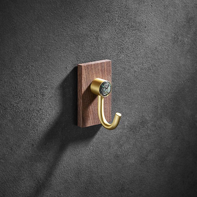 Tuqiu Bathroom Robe Hook Wall Hooks Wood Kitchen Towel Hook Brass Brushed Gold Key Hat Bag Hanger Holder Clothes Hook