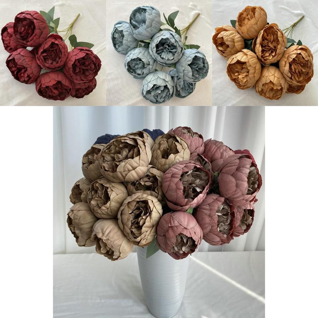 Faux Peony Bouquet With 7 Heads For Indoor Outdoor Decoration And Events