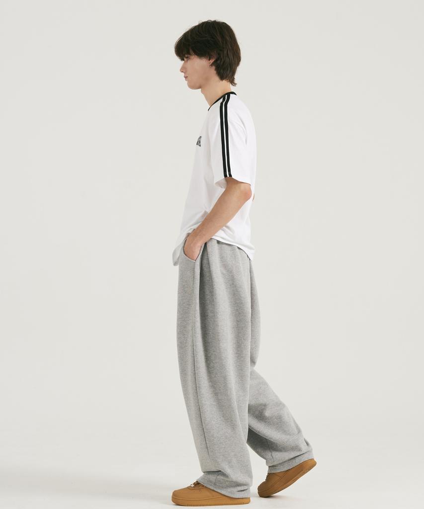 Osillos D19 Straight Side Pintuck Balloon Sweatpants_Melange