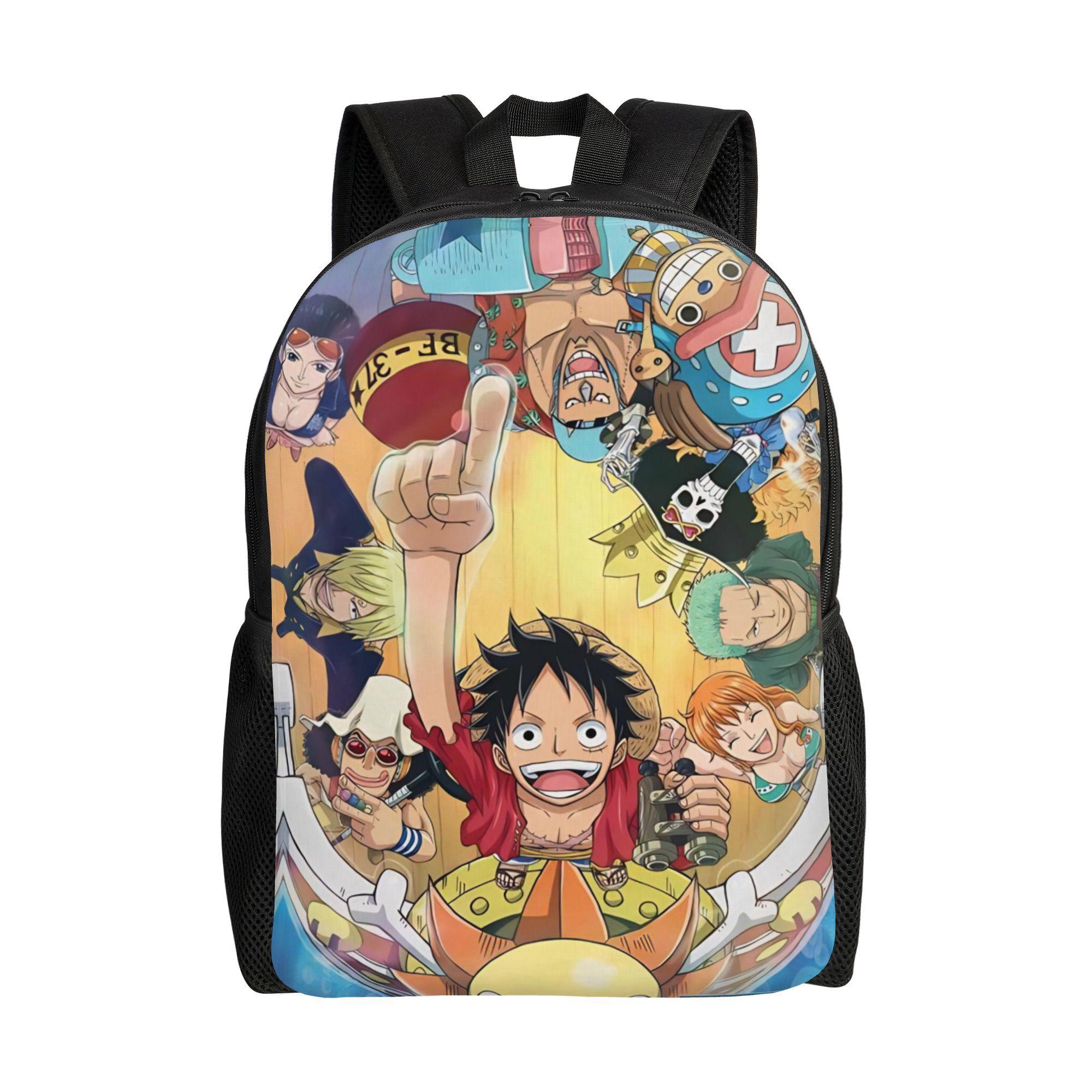 One Piece Casual Backpack Sports Student Hiking Travel Luffy Zoro Sanji Daypack for Men Women College Shoulder Bag One Size