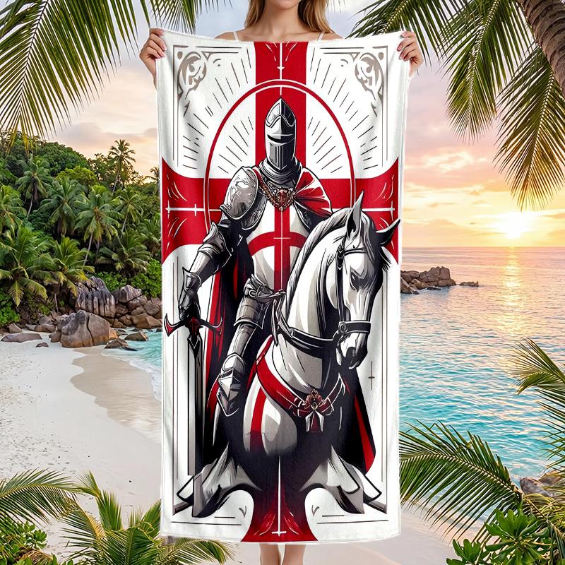 Cross Templars Knight Fashion Beach Towel: Ideal for Summer Adventures Soft, Absorbent and Quick Drying Suitable for Swimming and Bathing
